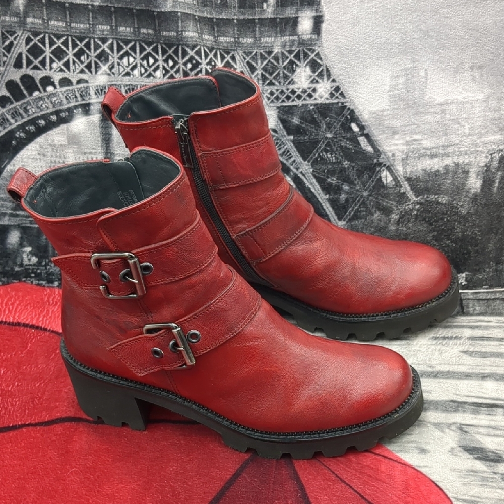Paul Green Boots Red Jake Dynamite Combat Boots
